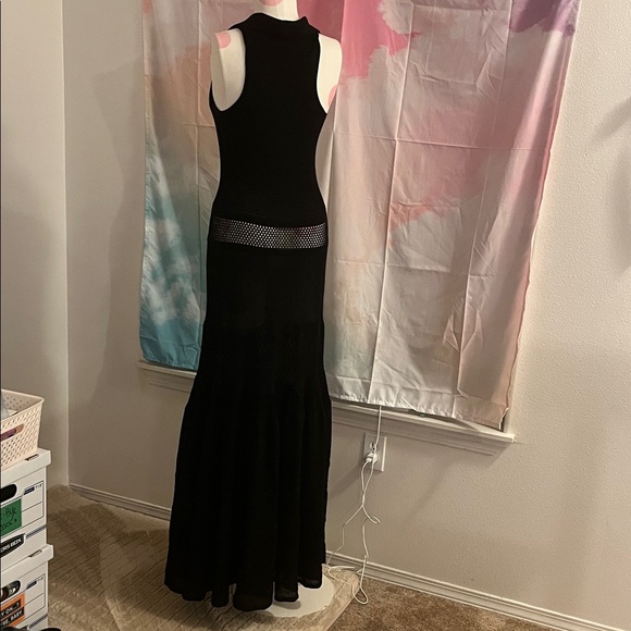 Lacoste + Malandrino Black Knit Maxi Dress M – Designer Collab, Semi-Sheer - Picture 5 of 7